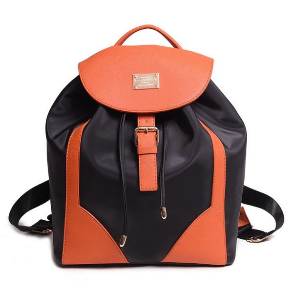 2016 new nylon with PU leather travel bag hit the color shoulder bag Mummy College fashion women's backpack