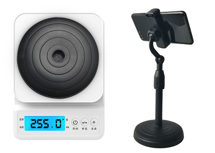 Desktop Live Phone Stand Adjustable Height 360° Rotation Weighted Base Anti Tip Design