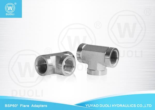 Carbon Steel Female BSPT Thread Pipe Fittings Tee Adapter 3 Way Corrosion Resistant