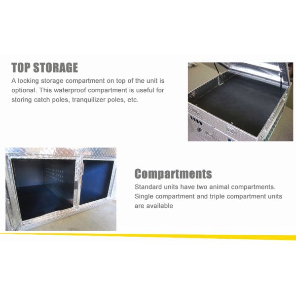 Коробка собаки плиты диаманта алюминиевая двойная с отсеком хранения