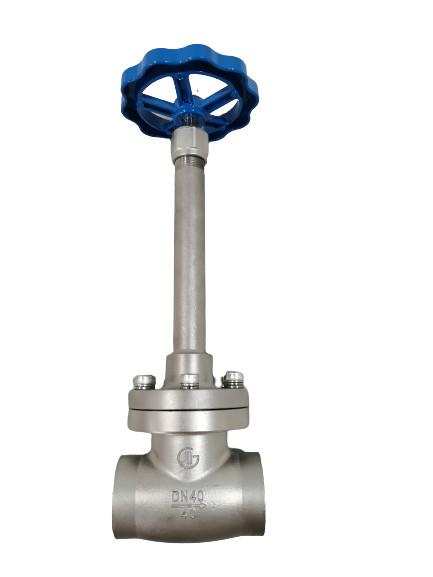 Robinet d'arrêt sphérique cryogénique d'acier inoxydable du manuel DN40 pour LN2