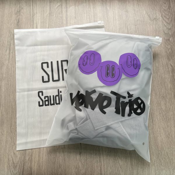 Zipper Clothes Packaging Frosted Plastic Ziplock Bag PE Zip Lock Packaging Bag With Your Logo For Apparel Packaging