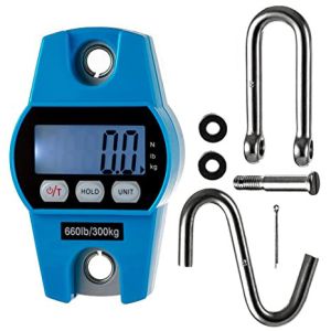 300Kg Capacidad pantalla LED portátil naranja digital mini grúa Escala para la granja Caza Pesca ABS acero inoxidable