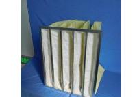 Filtre à air de poche en alliage d'aluminium à 80% d'humidité en fibres synthétiques avec cadre en acier galvanisé
