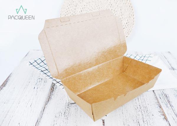 Water And Oil Proof Paper Takeaway Boxes Containers Customized Size Non Toxic