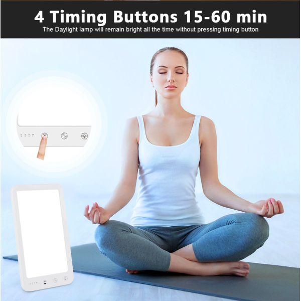 Brightness adjustable 5 level dimming Sad Phototherapy Lamp Light Therapy Full Spectrum Multifunction Elegant Day Light