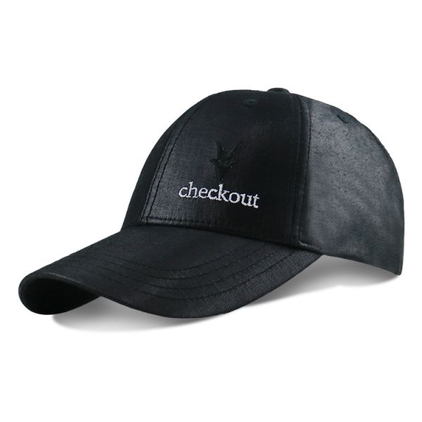 Унисекс черный материал кожи дизайна моды панели шляп 6 папы спорт