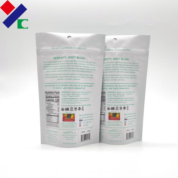 Eco Friendly Biodegradable Custom Printed Stand Up Doypack Stand Up Pouch For Super Food