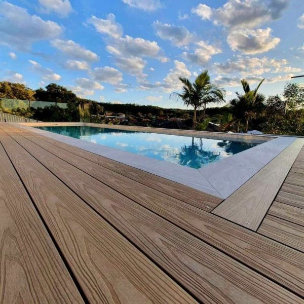 Waterproof WPC Outdoor Decking / Green Flooring HS145*22 for Outdoor Environment
