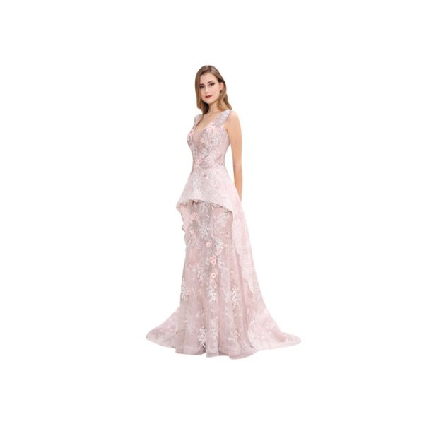 Khaki Color Nice Lady Big Ball Gowns With Flower Decor , Sleeveless Party Dress