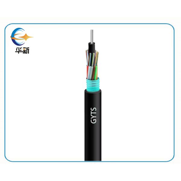 Cable à fibre optique G652D 12 24 48 GYTS à noyau blindé pour l'extérieur
