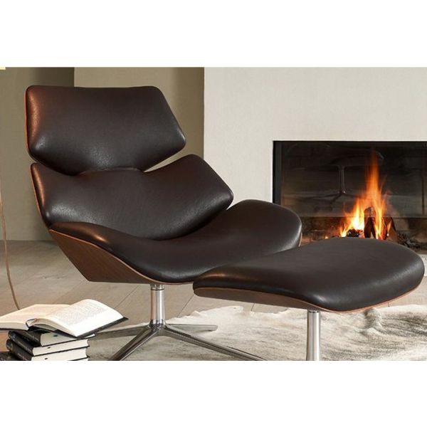 Modern hotel bedroom furniture Lounge chair rotatable aluminum leisure chair set