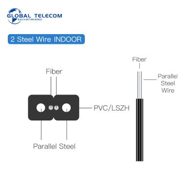LZSH Jacket 2 Core Fiber Drop Cable GJXH GJYXCH G652D G657a1 Fiber