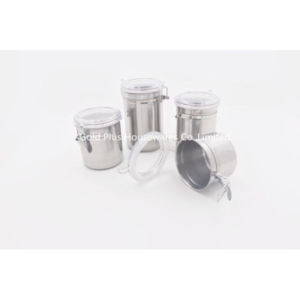 Household Stainless Steel Canister Set Kitchen PP Lid Food Bottle Set