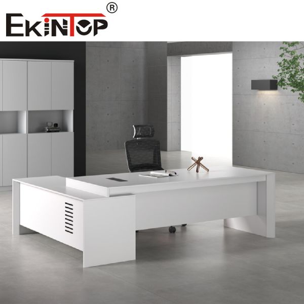 Белый современный MDF l стола офисной мебели сформировал исполнительный стол