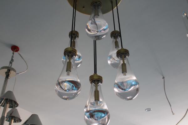 Rain Round Copper Crystal Chandelier Lamp with Adjustable Lord Demension D 120cm