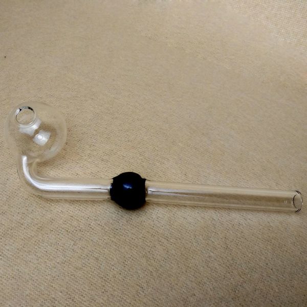 Curved Glass Smoking Pipe With Blue Green Amber Pink Colors Balancer