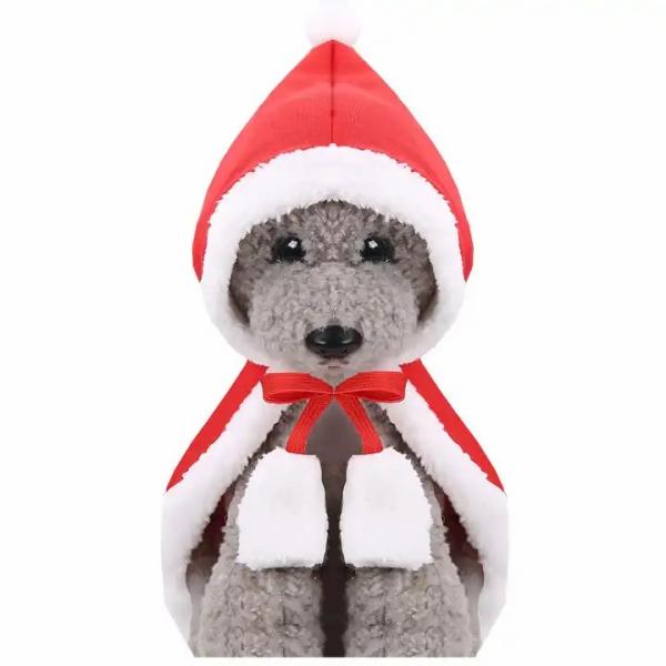 Adjustable Pet Christmas Outfit Fleece Cloak Cats And Dogs Apparel Red Hat