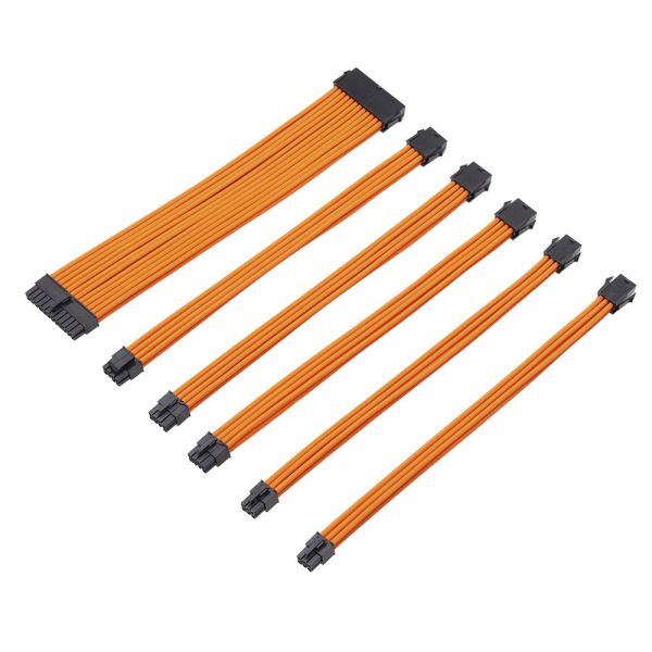 PSU Cable Kit Elbow Data Cable Computer PVC Heat And Wear Nylon Material 18AWG PET Sleeving Extension