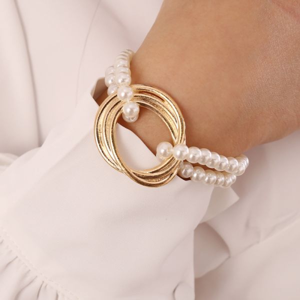 2025 Fashion Jewelry Bracelet Necklace Pearl Stainless Steel Jewelry Set Bohemian Style
