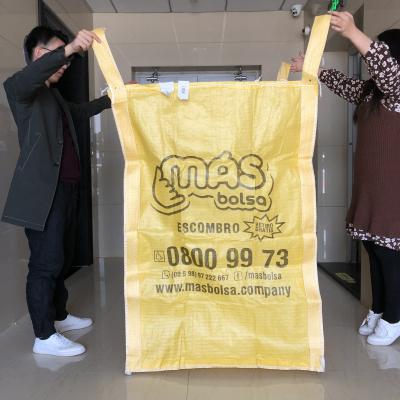 4 Panel White 150gsm PP Woven Big Bag 100% PP  Customized Printing Jumbo Bag For Rice