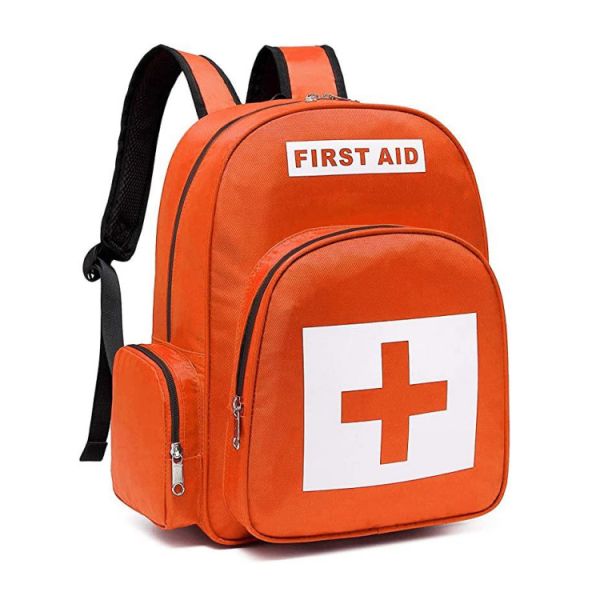Nylon Fabric Water-resistant Medical First Aid Backpack with 9 Netted Pockets for Emergency Survival