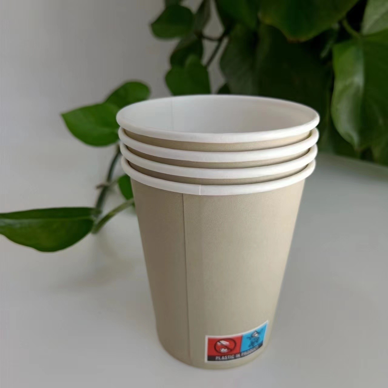 OEM Single Wall Paper Cup Custom Printed Logo Biodegradable 18PE 150-300GSM Disposable