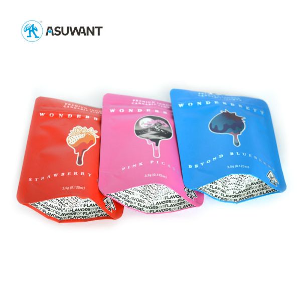 Eco Friendly Weed Packaging Mylar Plastic Ziplock Mylar Stand Up Pouch Smell Proof Bag