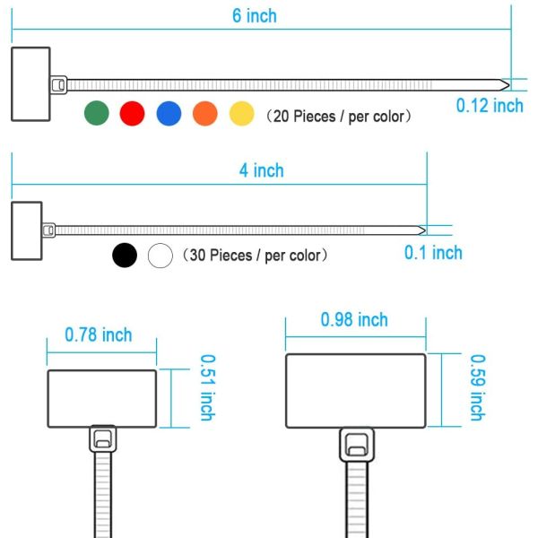 Custom Logo Colour Cable Ties Disposable 150mm Length With Strong Stensile Strength