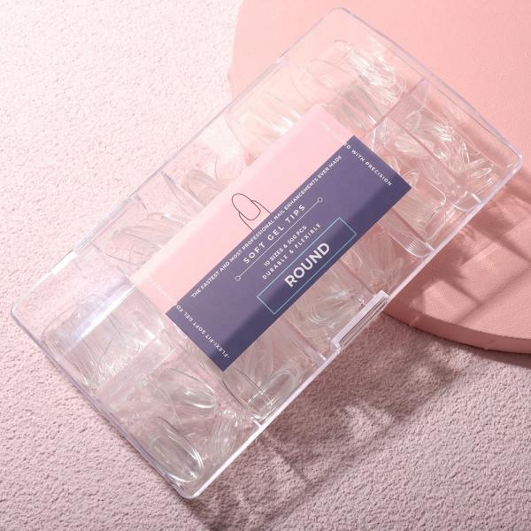 50 boxes Long Natural Clear Tapered No C Curve Straight XXL XXXL Coffin Round Shape Nail Tips French Customized Press on Nail