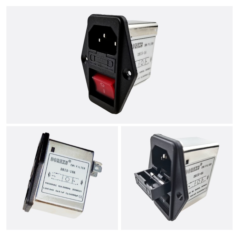 DBI5 IEC Filter Socket Power с предохранителем и переключателем 1A-10A EMI Line Filter