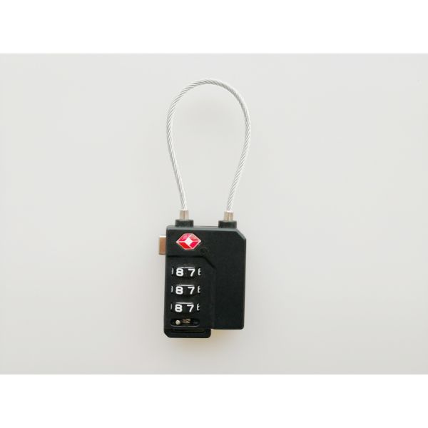 Black TSA 719 Travel Cable Lock / 3 Number TSA Cable Luggage Lock 35.1g