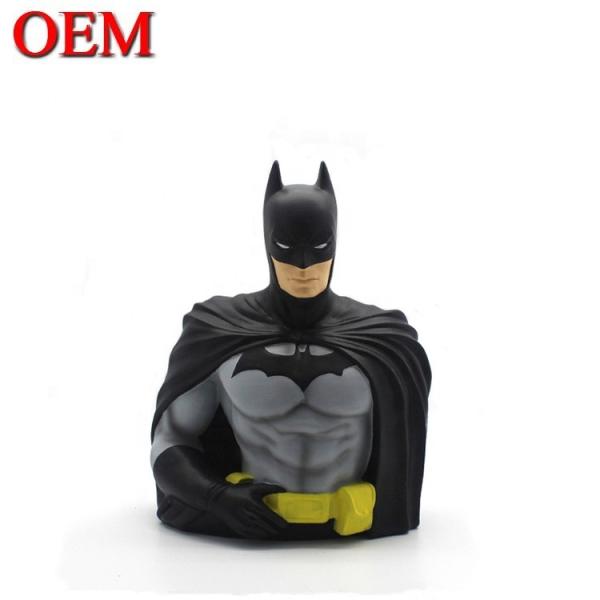 Produtor de brinquedos personalizados 3D Bat-Man Toy caixa de dinheiro figuras figurino de plástico