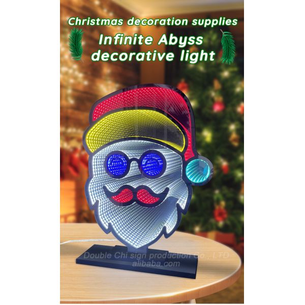 NO Dimmer Support Christmas Stocking LED Light Acrylic Magic Mirror for Festive Decor