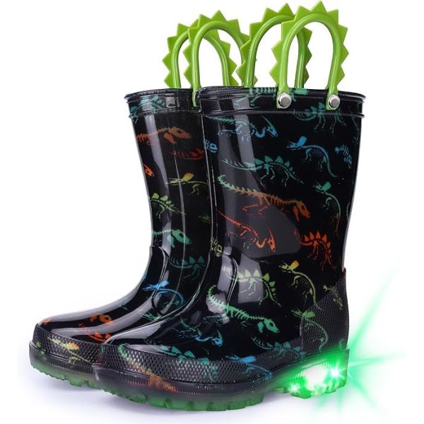 Cute Design Light Up Kids Bottes de pluie avec poignées Garçons et filles Wellies