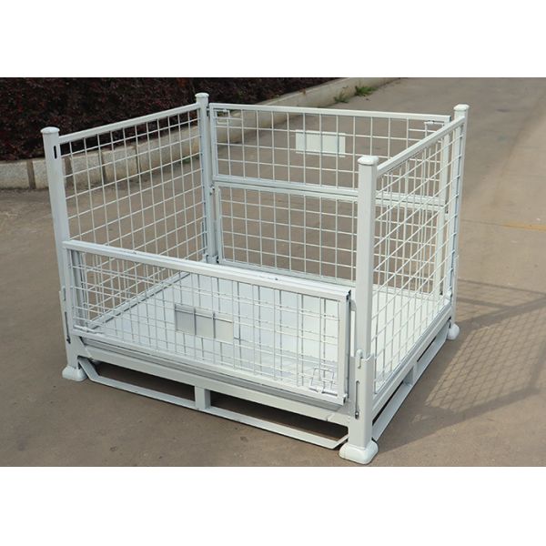 Cage en acier de palette de vinasse blanc empilable pour la logistique de