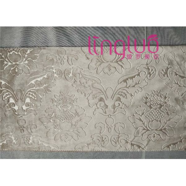 SGS Test Flower Embossed Italian Velvet Upholstery Fabric Concise Style Slipcover