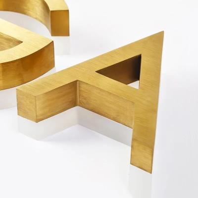 Sinalização exterior de tamanho personalizado Signos luminosos metálicos com letra de canal 3D
