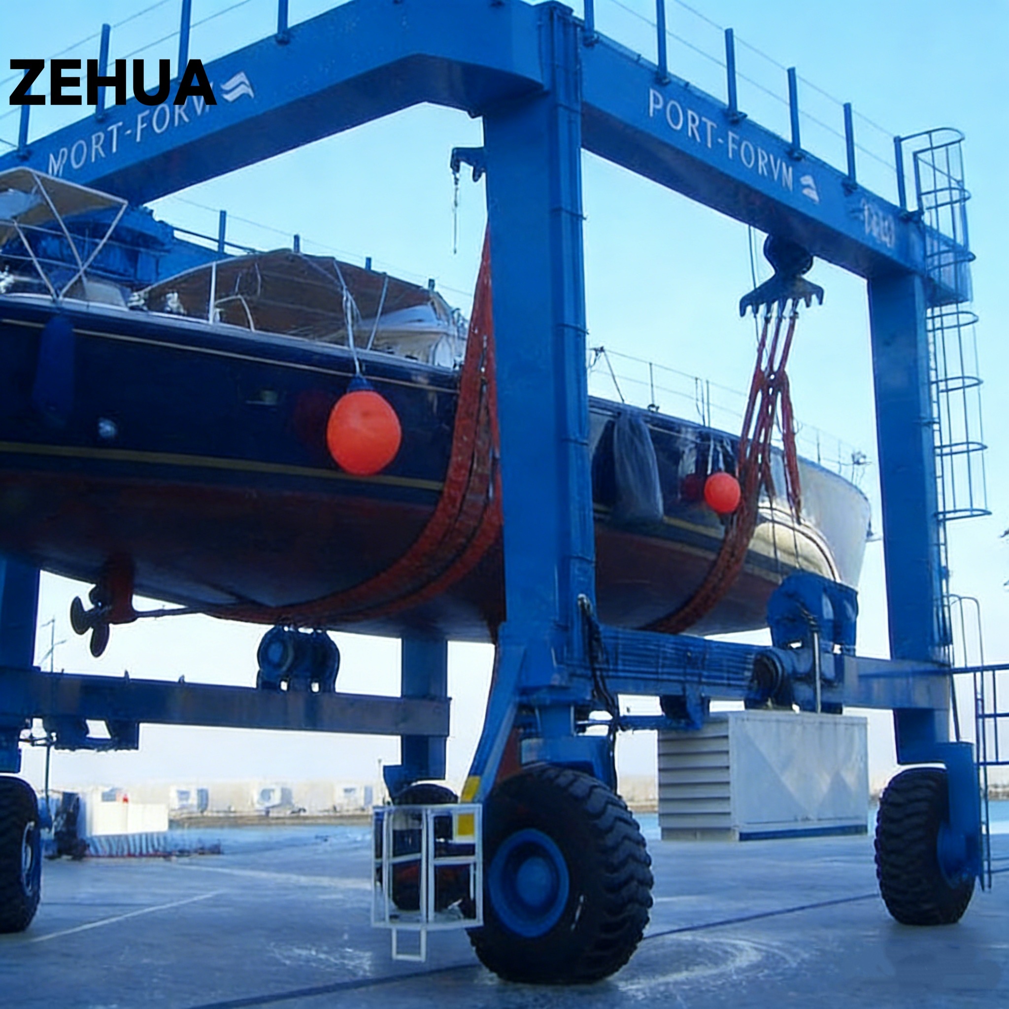 Diesel Generator Powered Hydraulic Boat Lift Crane 300t 350t 4 Tires 8Tires Gantry Crane