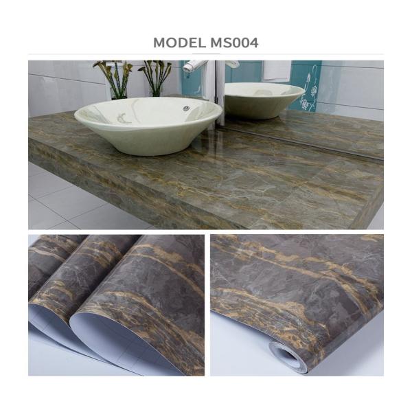 Marble Wallpaper PVC Adhesive Self-Stick 3D Waterproof Sticker for Kitchen Bathroom Furniture Desktop Wall 122cm Width