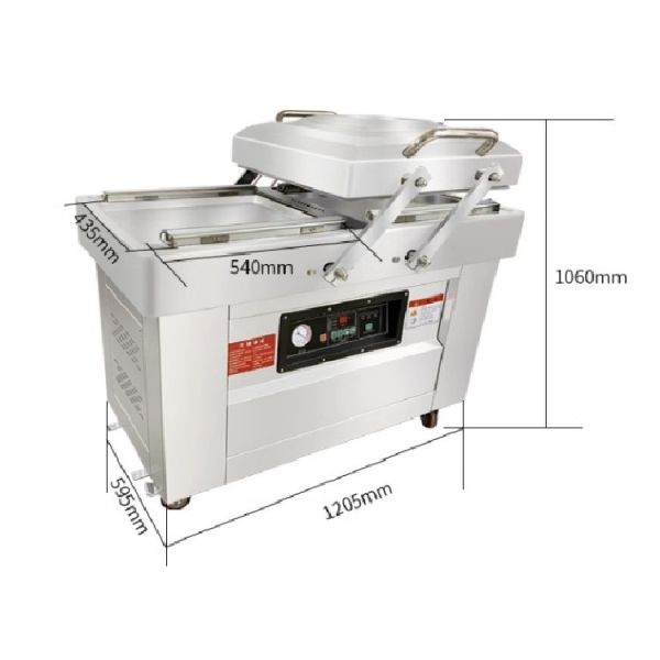 Electric Double Chamber Vacuum Packaging Sealer For Fish Steak 10 mm Sealing Width