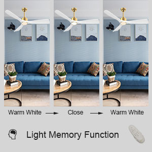 52 Ceiling Fan With Dimmable Light ABS Warm White Natural White Cool White
