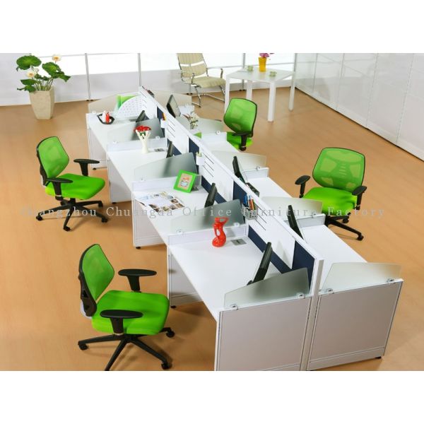 8 cubicles melamine laminated table top Office Furniture workstation