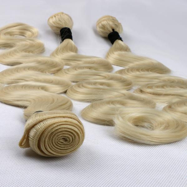 Brazilian virgin human hair White blonde 60 human hair extensions weave weft