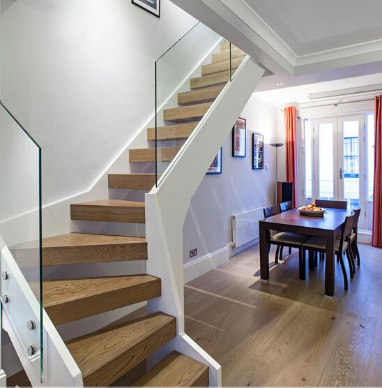 Triangle shape natural oak stair tread board