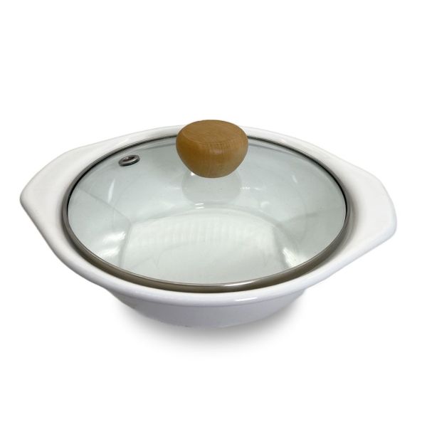 Glass Lid Enamel Casserole Set Enamel Coating Single Pot 20cm Cooking Pot Hot Pot