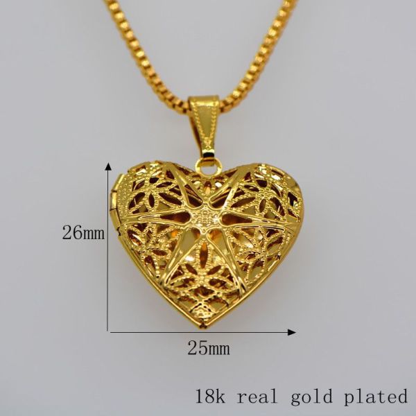 Locket Pendants jewelry classic heart-shaped box pendan 18k gold plating jewelry