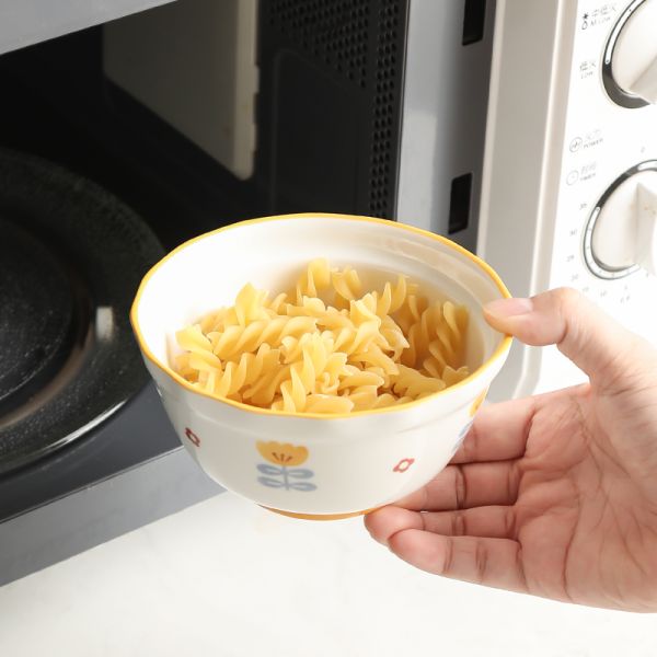 Хуан Фэнлинг Цветочные столовые принадлежности набор 6 штук для домашнего хозяйства или детей 10 дюймовой керамической чаши