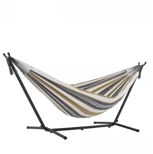 Iron Stand Outdoor Folding Hammock Rust Proof Canvas Camping Hammock