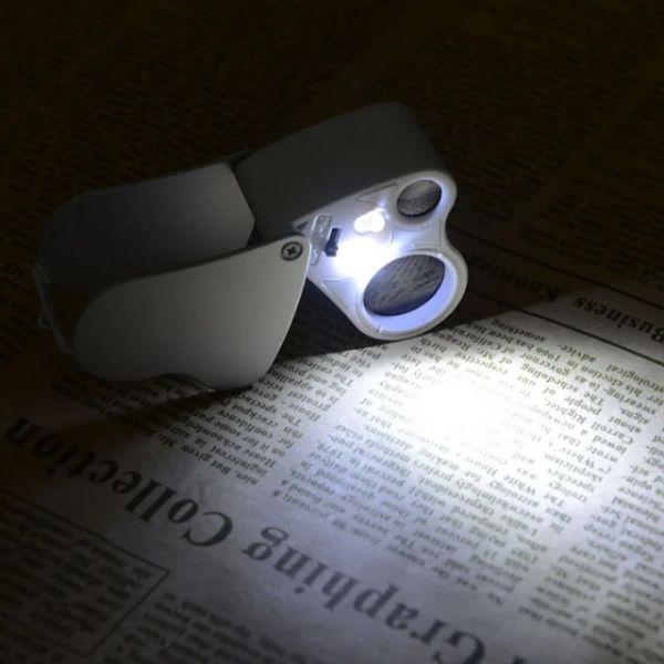 Wufan LED Magnifier Glass 30X 60X Jewelers Eye Loupe with Bright Light